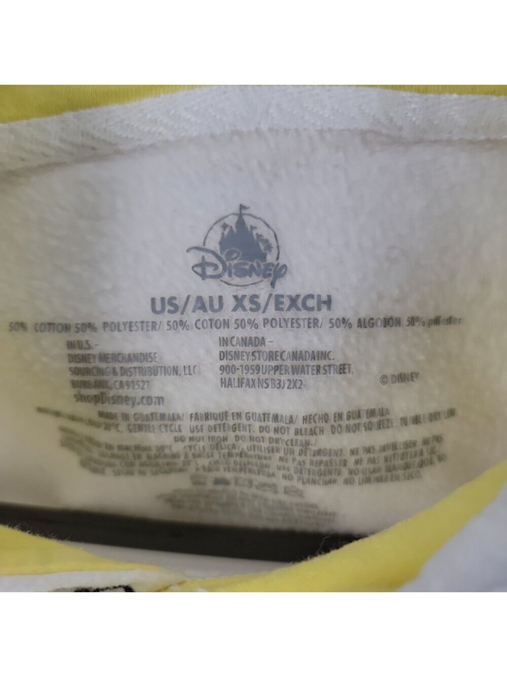 Disney Mickey Mouse Cropped Hoodie Xs Cream Yellow Graphic Pullover View 6